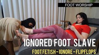 Foot Slave Ignored by Goddess Louise Marcada While Worshiping Her Soft Pink Soles (1080p - EN sub - foot fetish - foot worship - soles - flipflops)