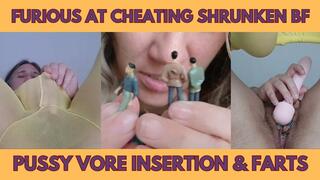 Furious at Cheating Shrunken BF - Pussy Vore Insertion & Farts