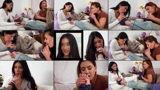 Carolina and Dorothy Foot Problems and Toe Sucking in the Waiting Room (in HD 1920X1080)