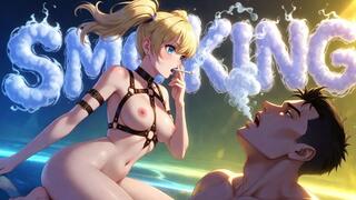 SMOKING - Hookah Bar Hostess Blows Thick Sweet Smoke Into Your Face and Mouth While Stroking and Riding Your Cock (Erotic Audio)