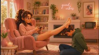 Barefoot Gamer Girl Domination