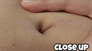 Deep Belly Button Extreme Close Up - Navel Tease Chubby Girl