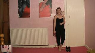 Sophie's Black Patent Trampling Heels (4K)