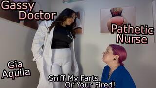 Doctor Aquila has gone Mad with Power! She's making a Nurse sniff her Farts! - Gia Aquila & Lady Lazurus