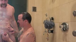 shower body worship, rimming, and blowjob to cumshot