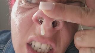 EXPLOSION YELLOW MUCUS BLOWOUT – Thick, Heavy Nose Blowing Right in Front of You