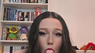 Watch me give this dildo a blowjob