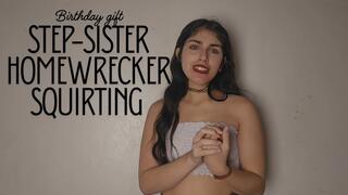 Step-sister sends you your birthday gift, a squirting video