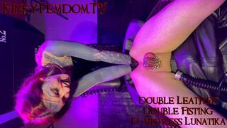 Extreme Double Anal Fisting in Leather Birds Eye ft Mistress Lunatika Slave Maz Morbid @mazmorbidfetish #femdom #latex #fisting