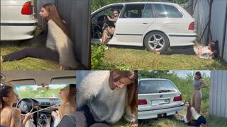 Alina punishes Nastya with diesel exhaust (custom video)