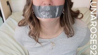 TAPE GAG DAMSEL LUNA Watch me tape my legs and mouth shut and act like a damsel and brat towards you! Like you are punishing me for being such a bad bad girl that I am! What would you do if you saw me like this?