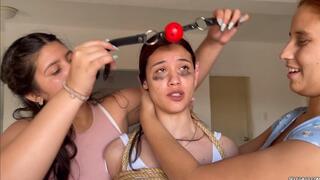 Red Ballgag Gift Turns Into a Full Rope Hogtie (Full HD 1080p)
