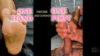 Footjob Handjob Cumblast Hot Ebony Couple