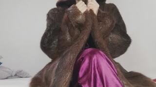 Rubbing my body against the fur blanket