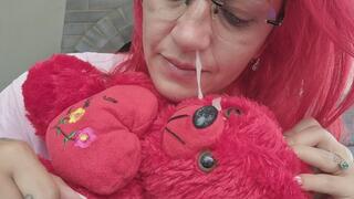 TEDDY BEAR ULTIMATE HUMILIATION – FACE COVERED IN MY YELLOW SNOT