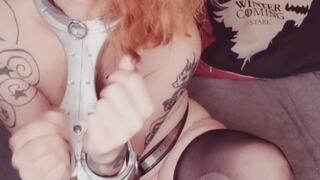 1 Minute Posture Collar & Steel Chastity Confinement: Broken Fishnets Focus