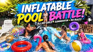Inflatable Pool Battle: A Summer Afternoon with Friends