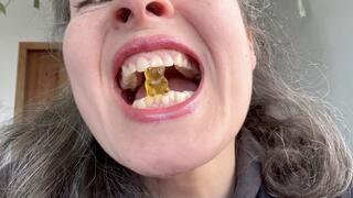 sharp teeth will bite gummy bears