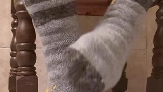 Cozy socks buttered & painted!