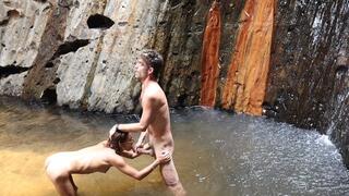 Couple has sex in waterfall in Thailand