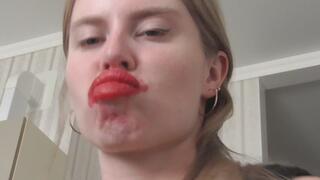 Big ridiculous red lips! MP4