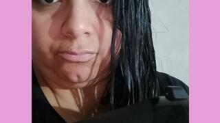 Angry while drying my long hair