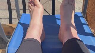 POV Just Hanging Out On My Balcony Enjoying a Beautiful Day Wearing My Jellies & Hint of Toes Out. I Can’t Wait to Go Out Tonight with My Friends.