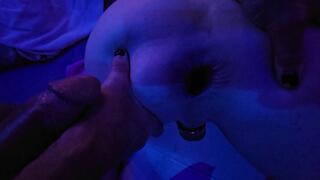 Poolside Spitroast & Huge Anal Gape for Trans Slut