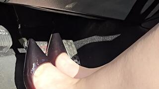 Whatch me pump the break pedal in my red and black Christian Louboutins!!