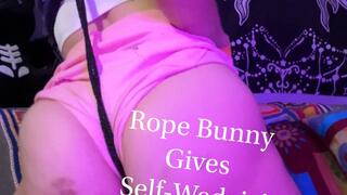 Rope Bunny Gives Self Wedgie!