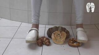 Bread and Pastries under hard wooden Clog