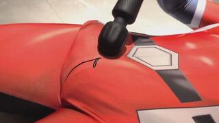 Red Hero Suit Solo: Self-Stimulation with Vibrator