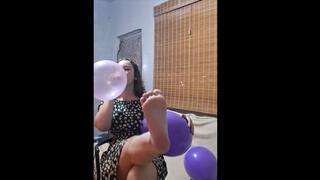 blowing until it pops