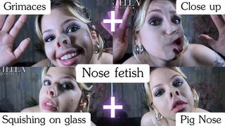 PIG NOISE GLASS Grimaces Against Glass Nose Fetish