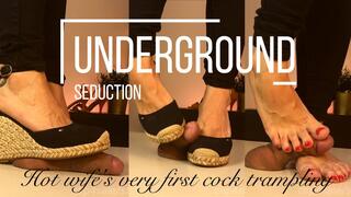 Hot wife’s very first cock trampling experience - Rossi’s shoejob, trampling fetish performance - 1080