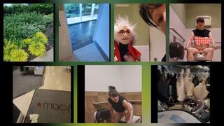 THE ENTIRE DAY OF PUBLIC TOILET FETISH WITH ASMRING FARTING AND BIG TITS