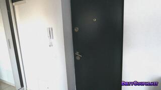 I get a new room mate and I fuck her on the first day and footjob from a sexy brunette with big tits and large lips