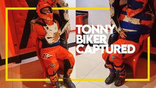 Tonny Biker Handcuffed and Taped Up by his biker friend (1080p) Gay Bondage - Gay Domination - Biker Gear - Handcuffs - Tape Bondage - Boots - BDSM