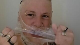 Clingfilm Challenge In The Shower
