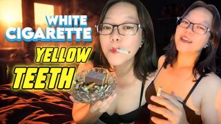 Smoking Asian MILF Sucking My White Dunhill Cigarette With Yellow Teeth