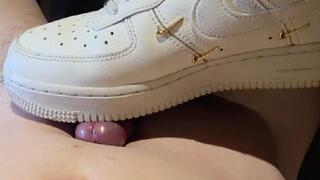 mistress NIKE AF1 sneakers shoejob POV