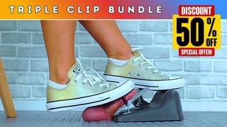 Pedal Pumping The Cum From Your Balls Under My Gold Converse Sneakers (249) - Triple Clip Bundle - 50% Discount!!! - Cock Trample Trampling Pump CBT Trainers Shoejob Footjob Sneaker Trainer Fetish All Stars Chuck Taylors
