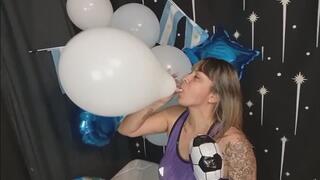 Amid laughter and balloons cheering on the team