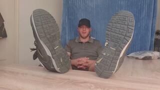 Fresh Out Of My Smelly Work Boots - You're Going To Sniff My Stinky Socks + Sweaty Feet - Jerk That Gay Cock For Master - 4K Alternative POV