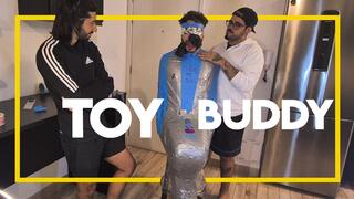 Toy Buddy - Wrapped in plastic and tape, and teased by friends! (1080p) Gay Bondage - Gay Domination - Plastic - Wrapp - Tape Bondage - Tickling - BDSM