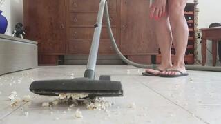 Vacuuming with a Flip Flops AVI