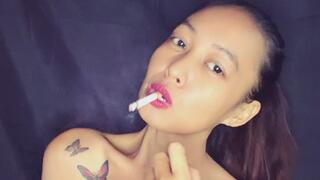 Naked Filipina Smoking Seductress – Slow Drags, Thick Exhales, Chain Smoking