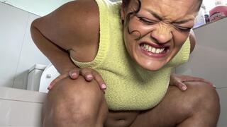 Shrinking Digestion POV Story – Stomach Ache Bathroom View