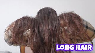 Long Hair Curtain Fetish - Finger Brushing & Face Covering Hair