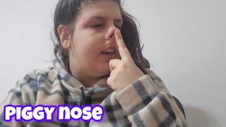 Piggy Nose Sounds & Snot Play - Nose Blowing with Tissue Close Up